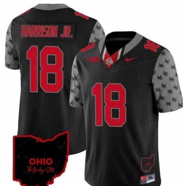 Men's Ohio State Buckeyes #18 Marvin Harrison JR. Black 2023 F.U.S.E. Limited Stitched Jersey Men's Ohio State Buckeyes #18 Marvin Harrison JR. Black 2023 F.U.S.E. Limited Stitched Jersey